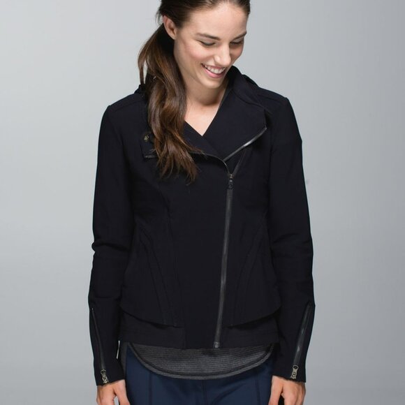 Lululemon Bust A Move Jacket Hooded Moto Style - Picture 1 of 15